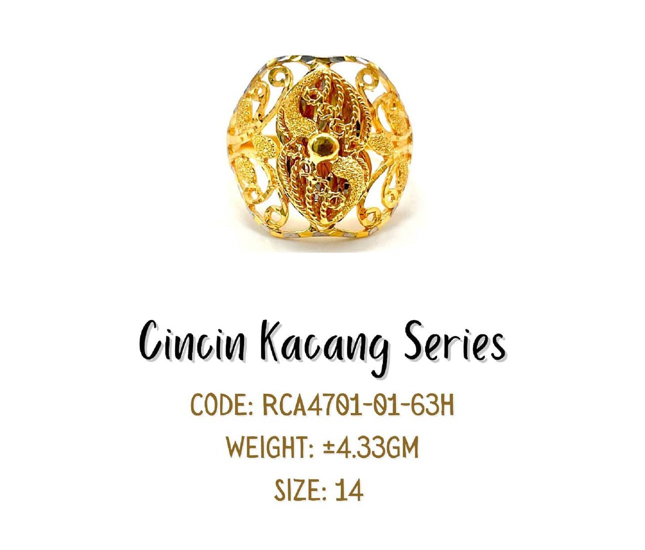 22k Vintage Kacang Series Ring