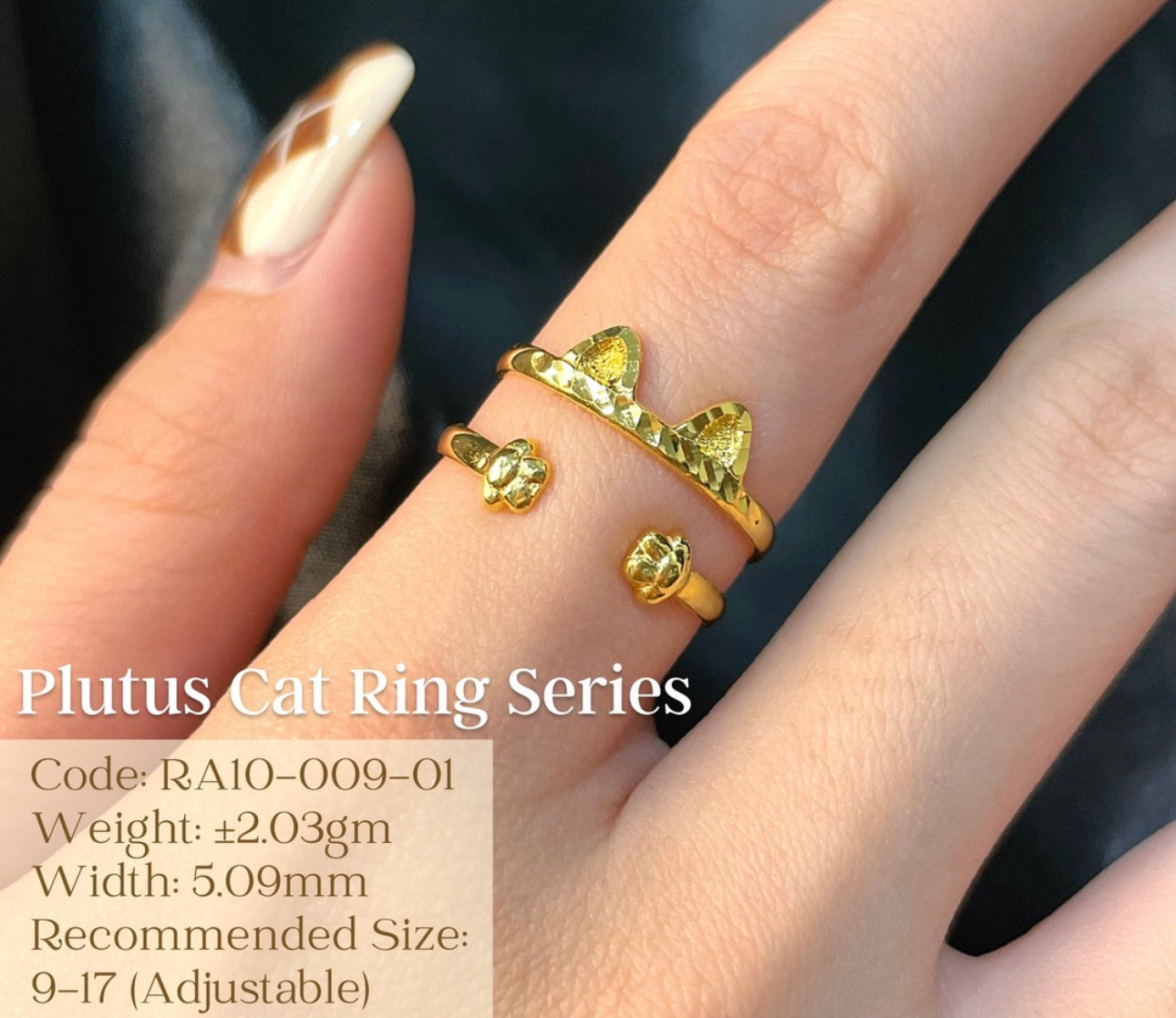 22k Cat Minimalist Ring