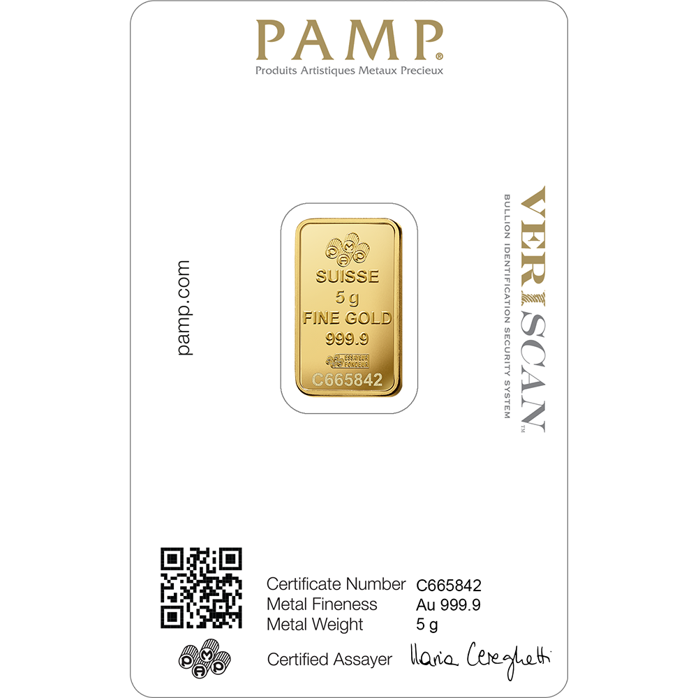 PAMP Lady Fortuna Gold Minted Bar - 5g